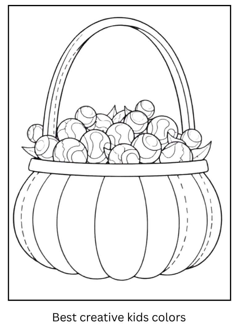 Trick-or-Treat Basket Halloween Coloring Page