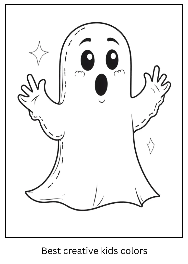Trick-or-Treat Ghost Coloring Page for Kids