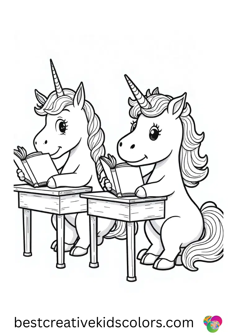 Unicorn Academy Coloring pages