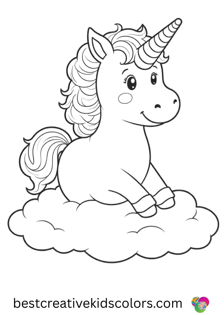Unicorn coloring page free printable pdf