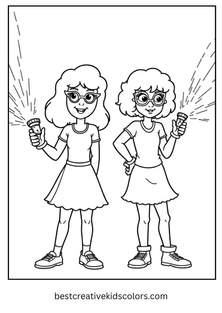 Velma and Daphne Halloween Coloring Page