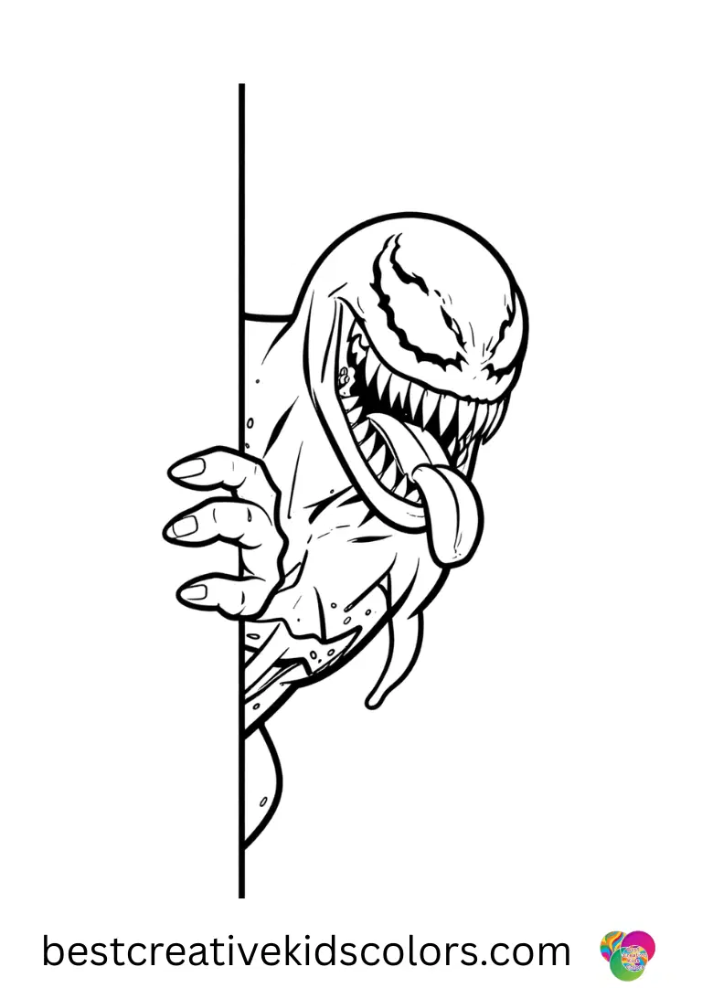 Venom peers around a corner, dripping symbiote shadows in Venom lurking in the alley download.