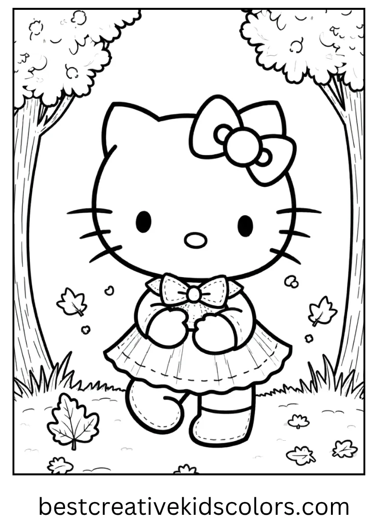 Windy Autumn Walk Hello Kitty Seasonal Page