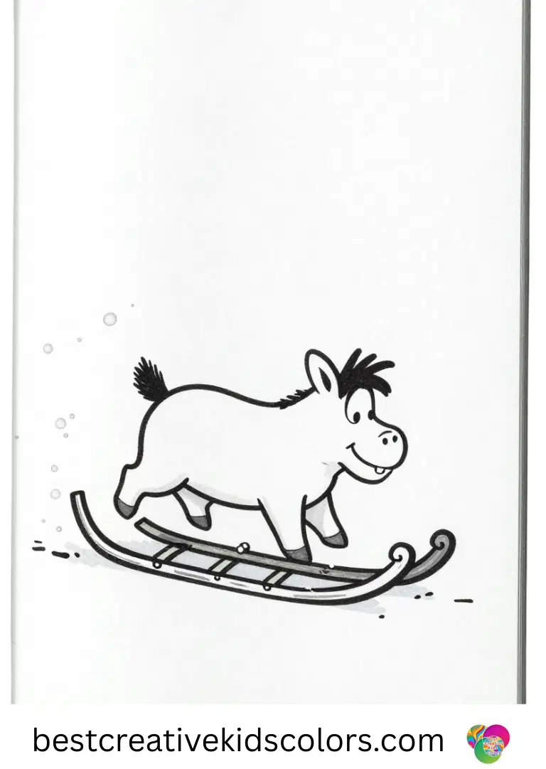 Winnie the pooh christmas coloring pages free Winnie the pooh christmas coloring pages free depicts Eeyore pulling a tiny sled under snowflakes.