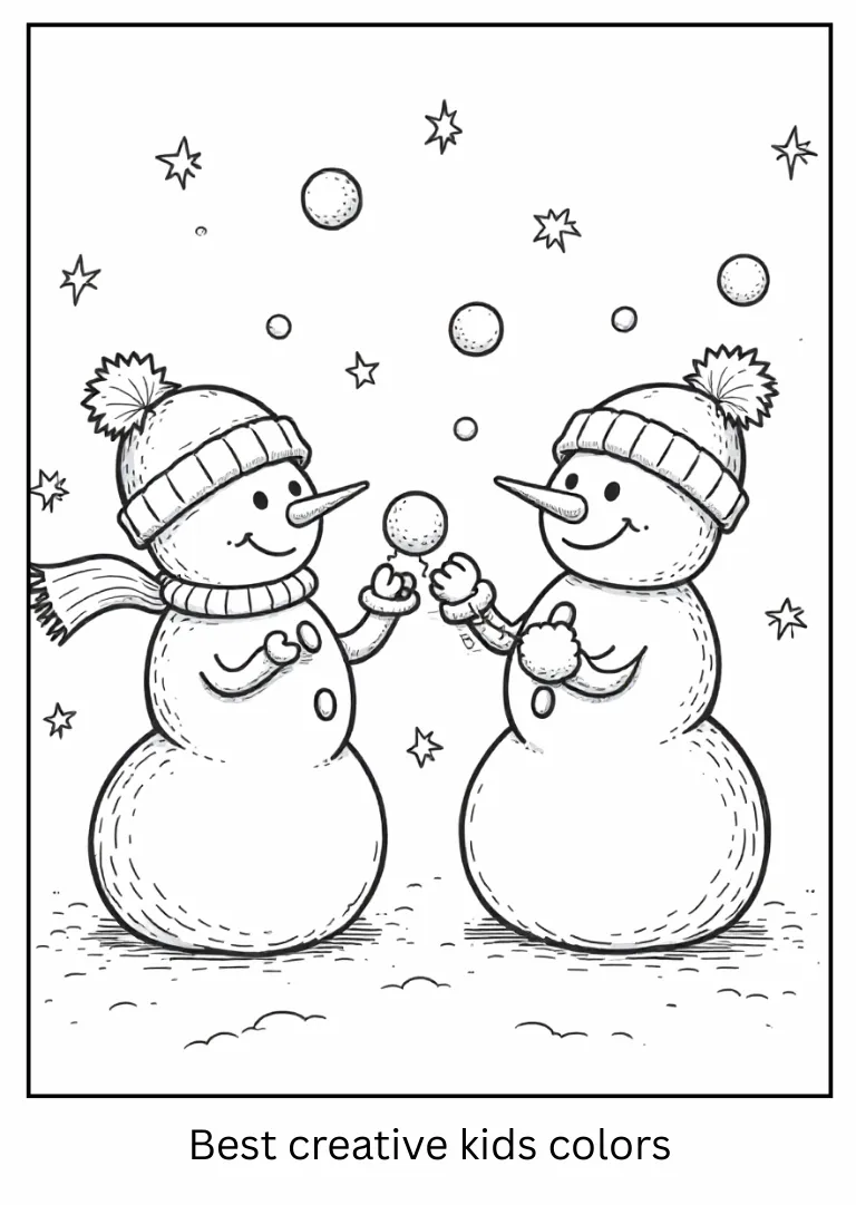 Winter Snowball Fight Sketch