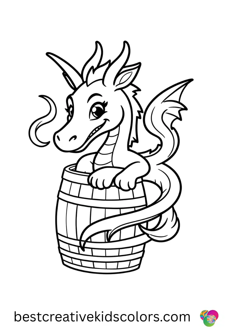 Wish dragon drawing easy shows a dragon tracing spiral paths in colorful ribbons with gentle claws.