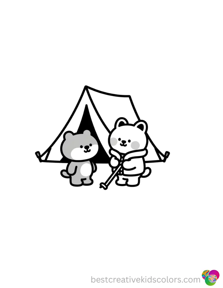 Bluey in bluey coloring page free securely zips up a warm canvas camping tent.