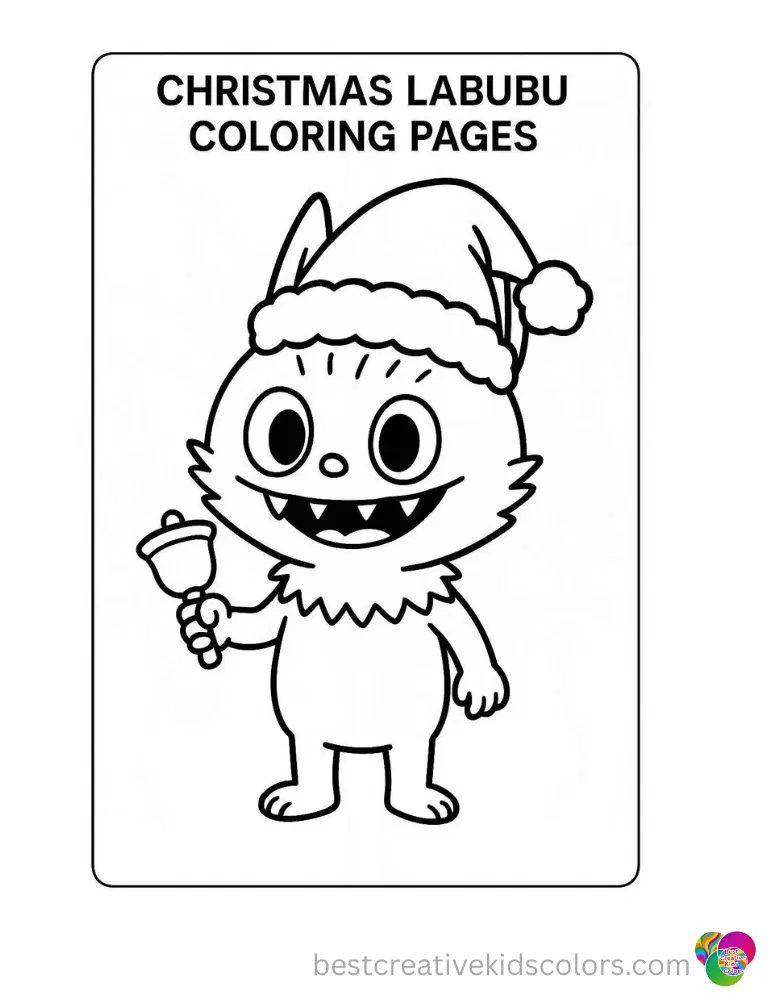 christmas labubu colouring pages
