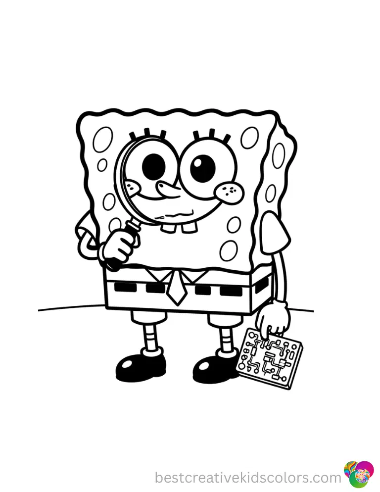 colouring page spongebob
