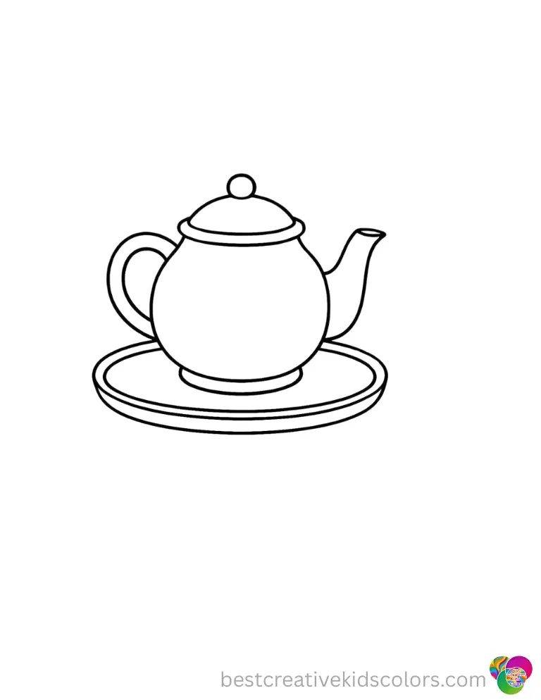 cozy coloring book pages cozy coloring book pages displays a fresh teapot sitting neatly on a smooth tray.