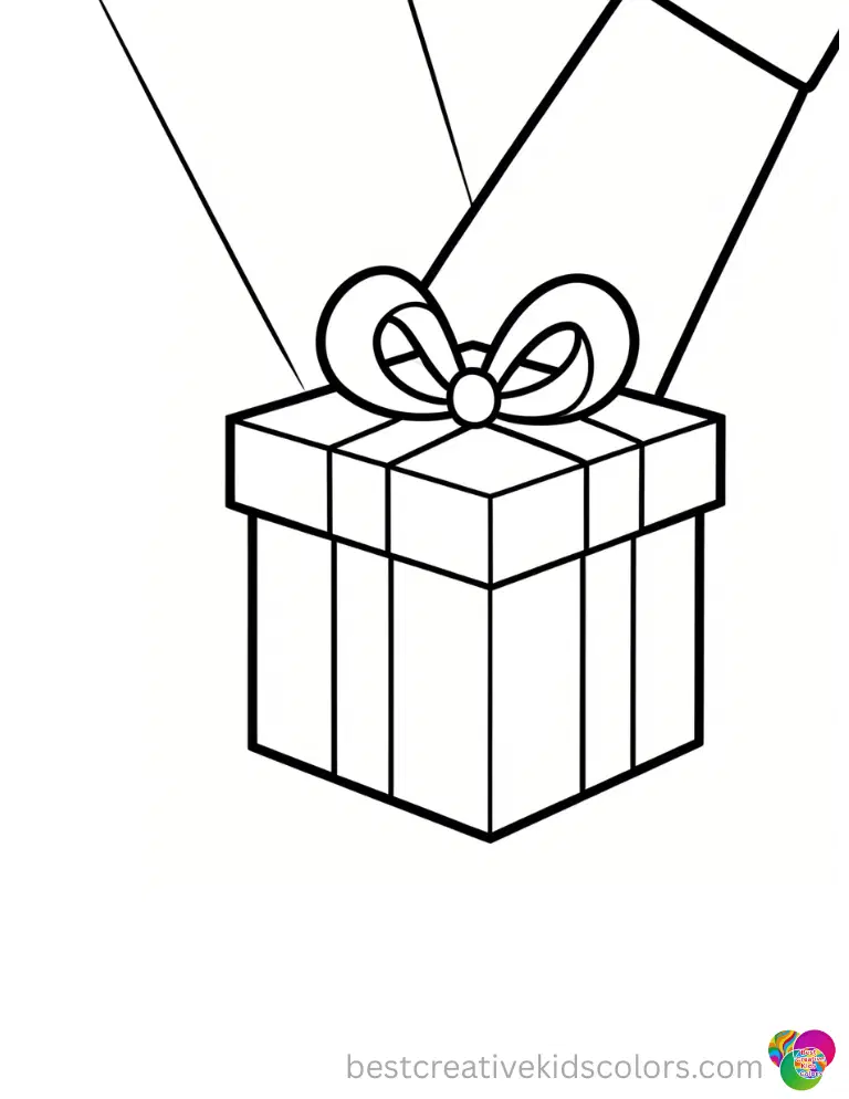 A bright flashlight illuminates a hidden gift box in happy birthday coloring pages pdf.