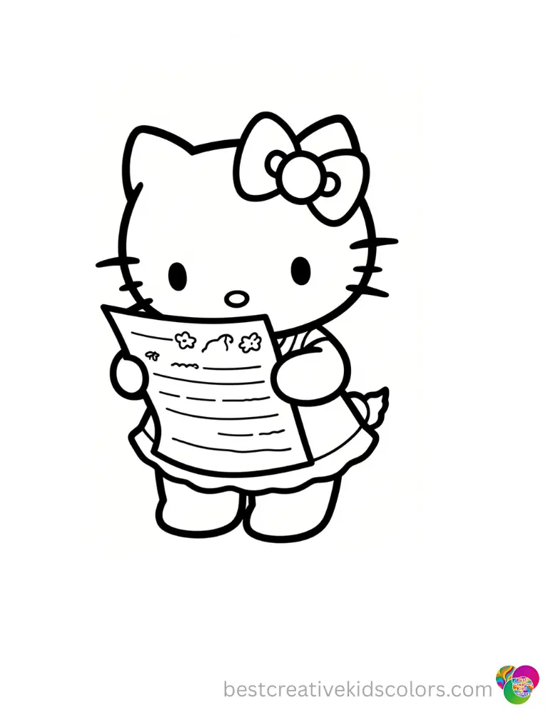 hello kitty thanksgiving displays Hello Kitty reading a long recipe card for a sweet potato pie.