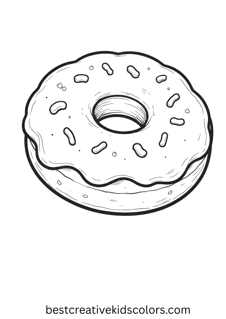 A frosting-topped donut with sprinkles invites bright, playful colors in a clear, easy-to-follow layout.