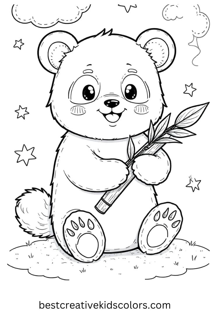 kawaii panda coloring sheet