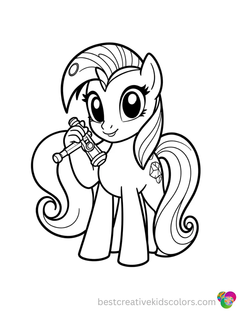 Within my little pony coloring pages to print Twilight Sparkle uses a micrometer to measure a small gem.
