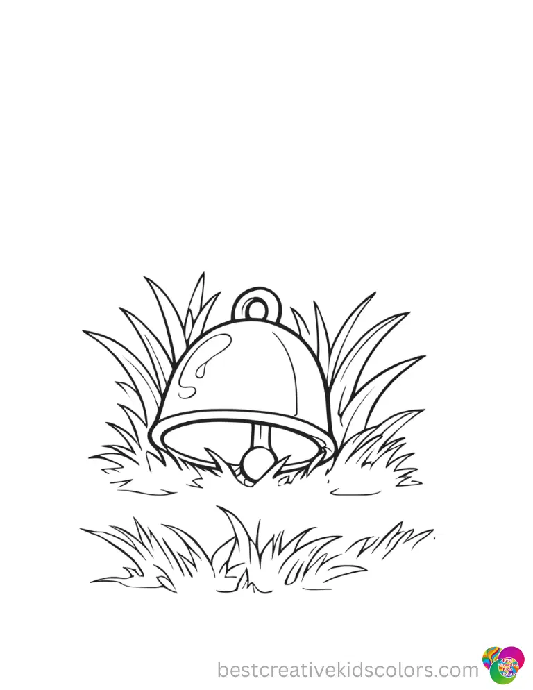 A shiny silver bell in pokemon eevee coloring pages rests quietly in the soft grass.