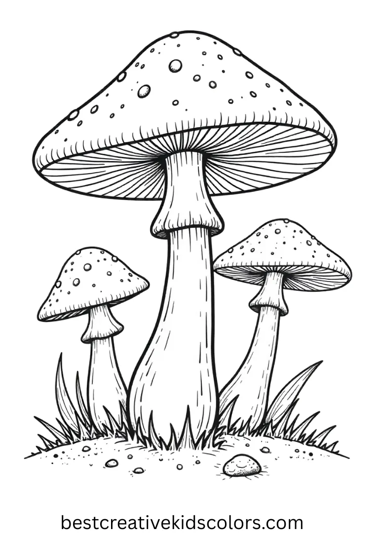 printable trippy mushroom coloring page