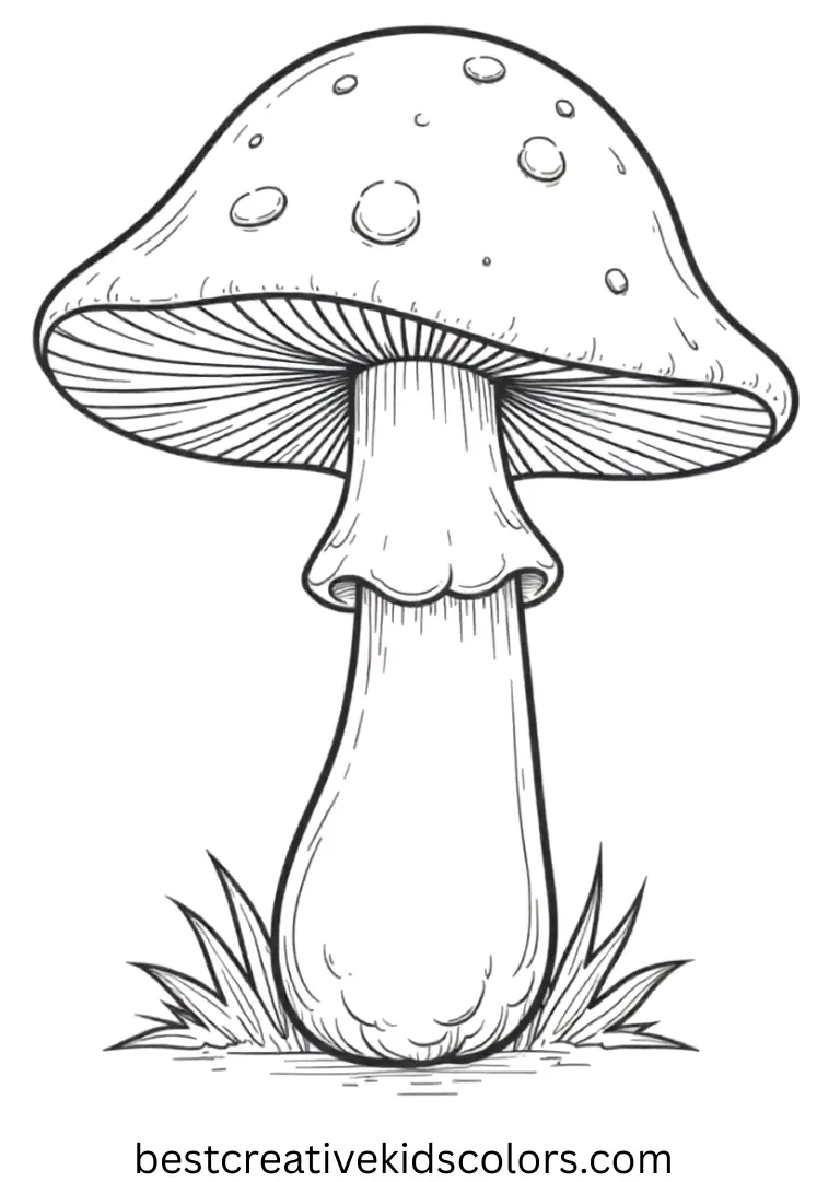 simple mushroom coloring page