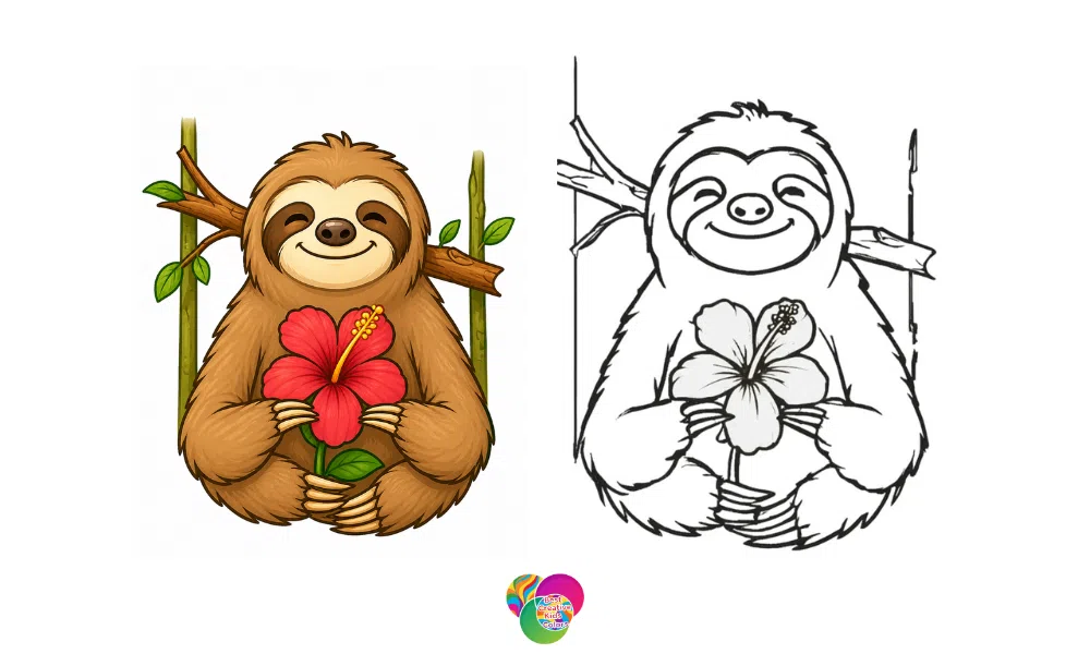 Free Printable Sloth Coloring Pages to Download

