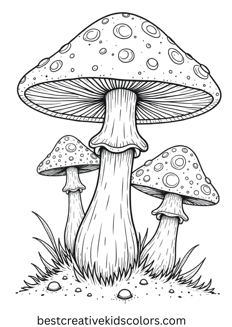 trippy mushroom coloring pages for adults
